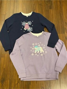 Heritage Charm bundle of 2 polar bear appliqué sweatshirts vintage VTG inspired